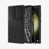 ACS05639 - Galaxy S23 Ultra Case Optik Armor in black showing the back with lens protector slot open